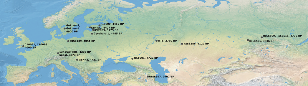 A map of ancient plague findings, predating the known pandemics